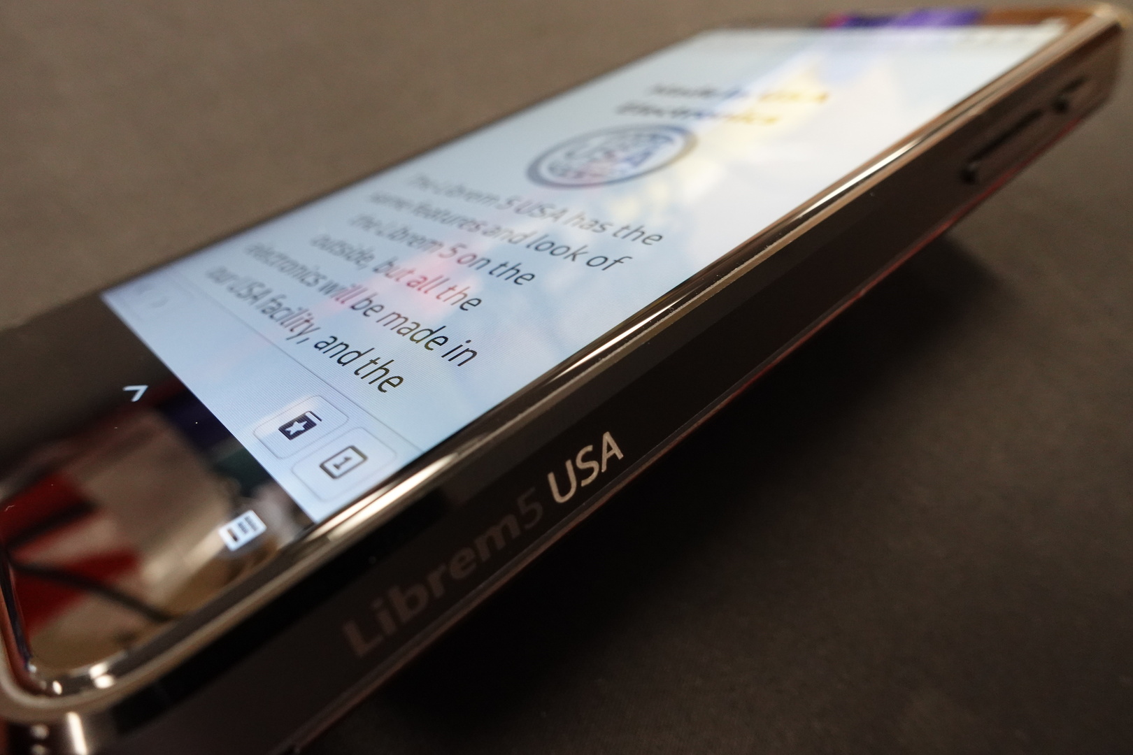 Librem 5 USA side branding
